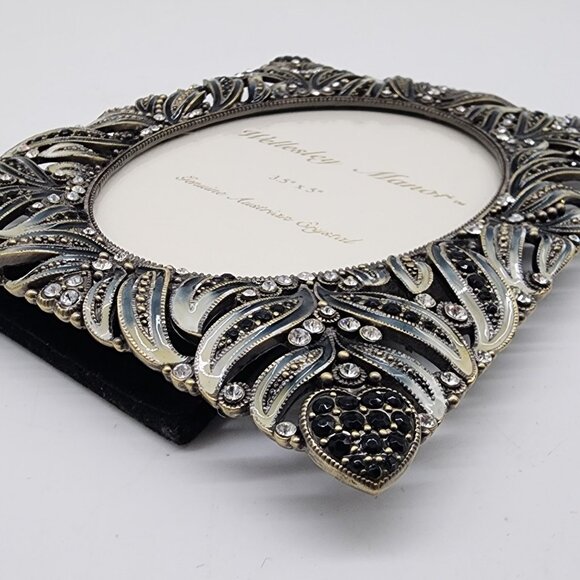 Vintage Wellesley Manor 3.5" X 5" Genuine Austrian Crystal Ornate Picture Frame - Picture 11 of 12